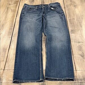 BKE Men's Relaxed Fit Dark Blue Jeans